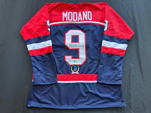 MIKE MODANO SIGNED BLUE RED HOCKEY JERSEY TEAM USA BAS COA