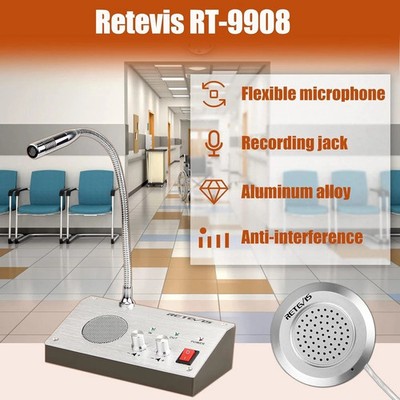 Window Intercom System Speaker Microphone Two-Way Voice Clear Sound Office