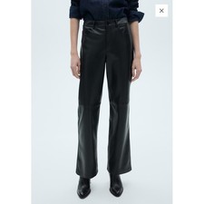MNG by mango LEATHER-EFFECT STRAIGHT PANTS size 2