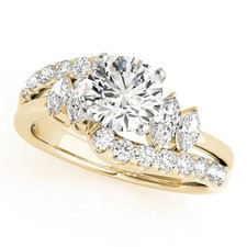 Round Cut 1.95 Ct VVS1 Diamond Lab-Created Engagement Ring 14K Yellow Gold FN