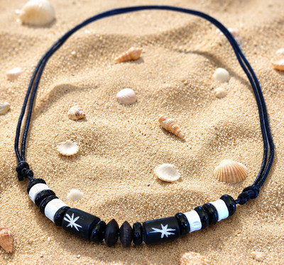 Handgefertigte Kite Surfer Halskette Strand Schmuck Beach Kette Holz Horn Bone