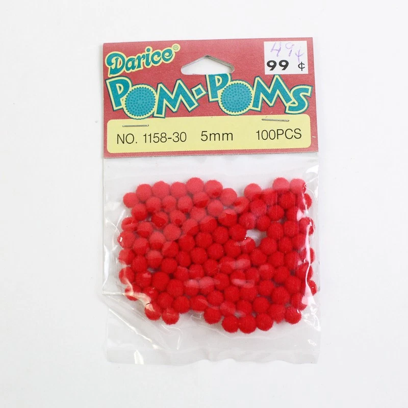 Pompones rojos Darice vintage verdes 3 mm 5 mm 7 mm 300 piezas en total Foto 4 de 4