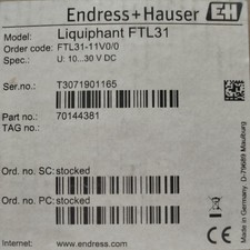 ENDRESS + HAUSER Liquiphant FTL31 F&uuml;llstandsensor FTL31-11V0/0 NEU OVP