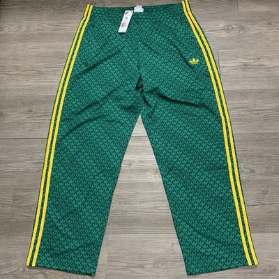 Adidas Originals Loose Fit Monogram Track Pants Men s Size XL Green KD0396