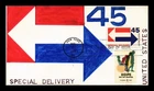 Dr Jim Stamps First Day Cover Special Delivery 45c Hand Colored Cachet