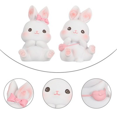 2pcs Osterhasen Ornament Cake Topper Tabletop entzückende Kaninchendekoration