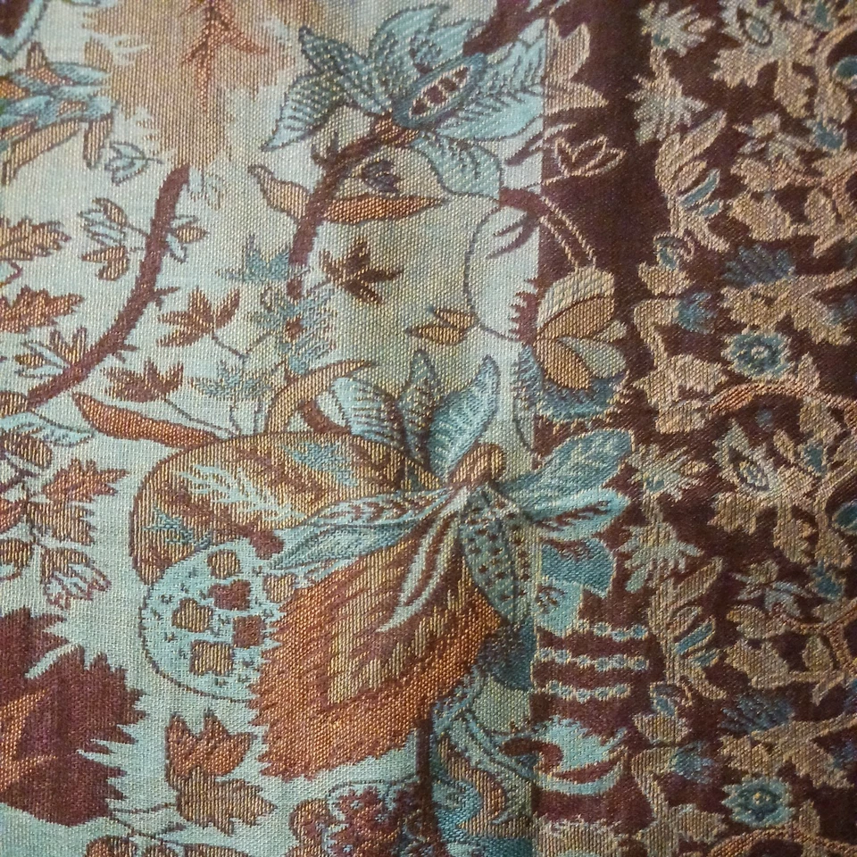 Pañuelo Pashmina Multicolor Cachemira Seda Paisley Flecos Envoltura Patrón Asiático Italia Foto 4 de 4