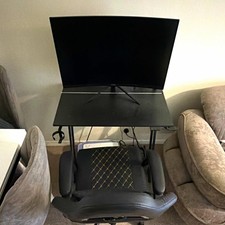 SYMINO Black Computer Gaming Chair with Armrests, Headrest & Casters/Wheels
