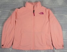 The North Face Girls XS Oso Fleece Jacket Coral Pink Full Zip Logo