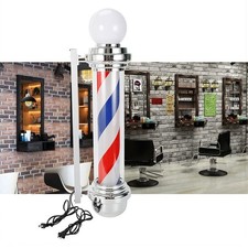 Barber Shop Pole Rotating Light Hair Salon Red/Blue/ White LED Stripes Sign Lamp