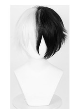 Short Two Tone Anime Cosplay Wig Male Men Anime Layered Unisex Heat Resistant Ha
