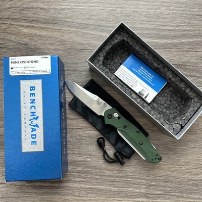 New Benchmade 945 Mini Osborne Knife Reverse Tanto Blade GREEN ALUMINUM