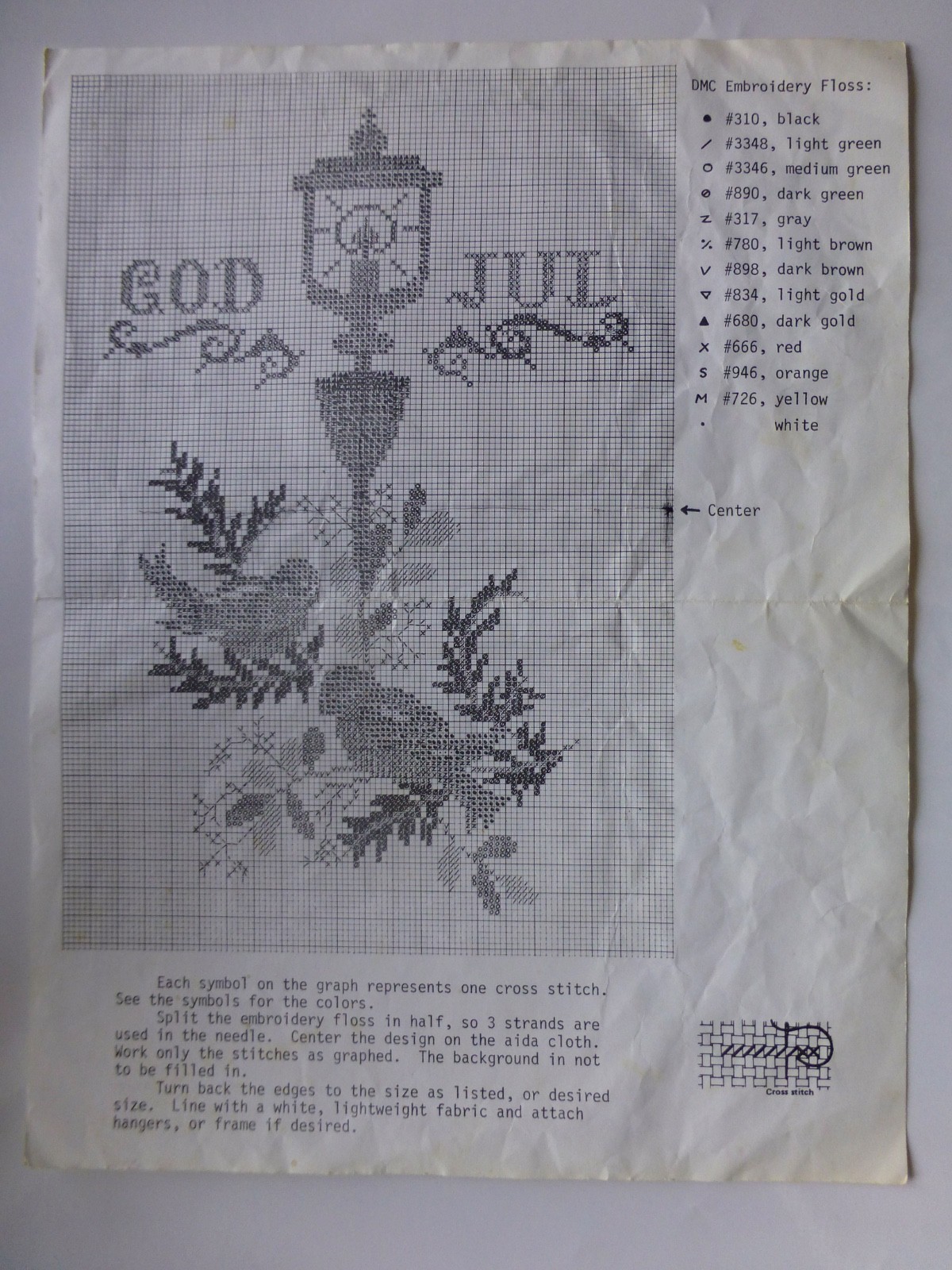 Norsk Engros USA Cross Stitch Pattern GOD JUL
