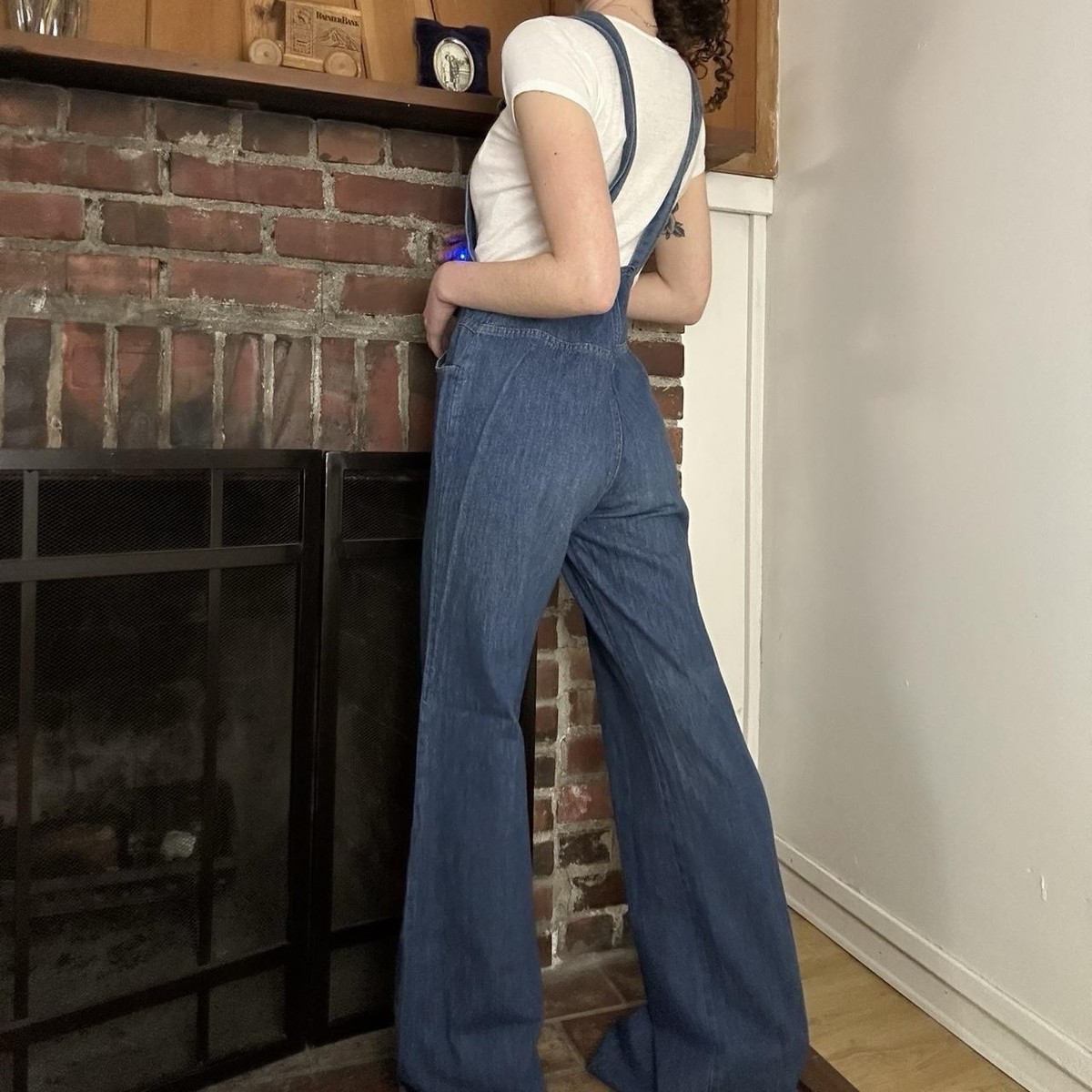 1970s Levi's Zip Front Overalls Denim Orange Tab Jumpsuit Womens