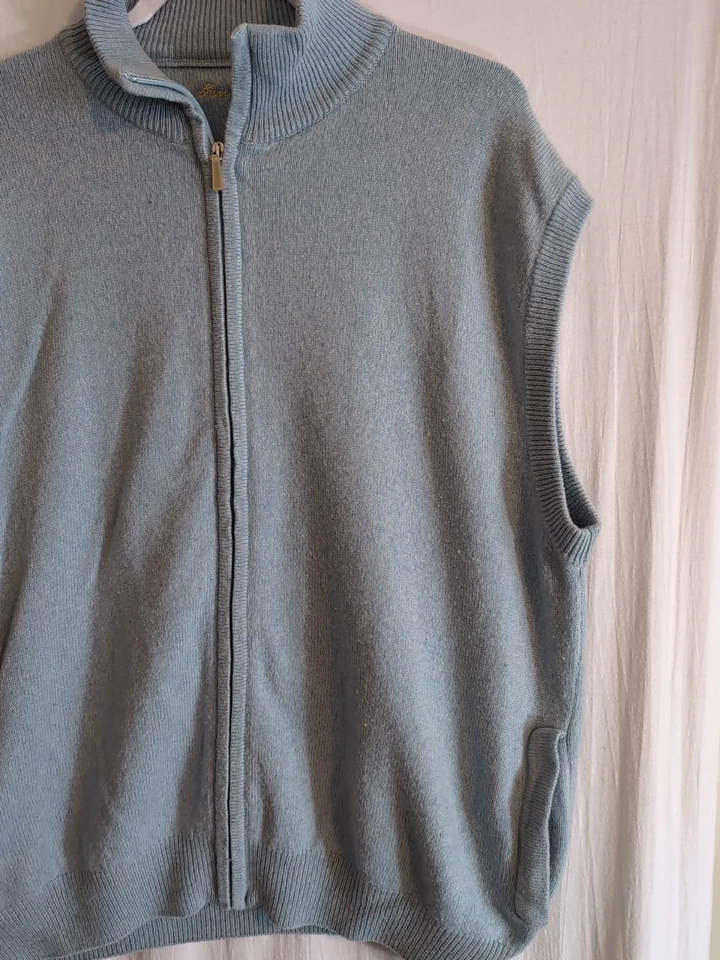 Vintage Men's 2XL Ben Hogan Light Blue Full Zip Golf Vest - Imagem 2 de 4