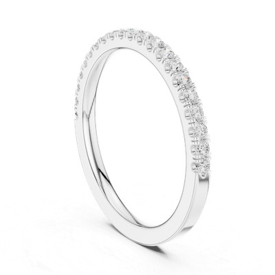 Round 21pc Diamond Half Eternity Ring 14K Gold Over blossom Wedding Bridal z493