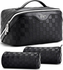 Travel Makeup Bag Organizer Cosmetic Bag: 3 Pcs Set Make up Bags for Women with
