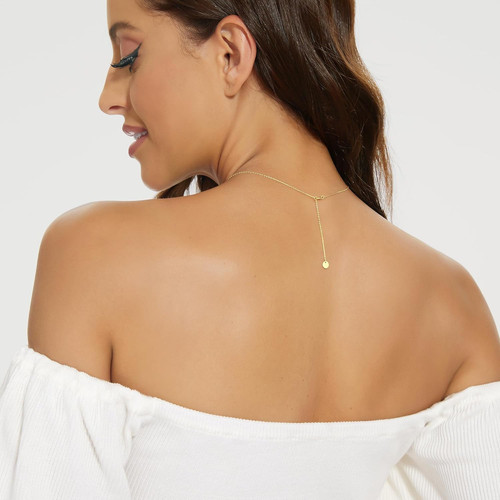 Necklace for Women, Dainty Gold Necklace 14k Gold Plated Crescent Moon Pendant N - Picture 6 of 7