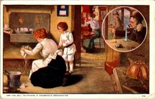 AT&T Bell System Emergency Telephone Postcard 1910s Erie PA Cancel Advertising