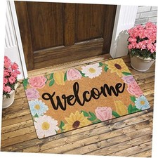 Doormat Spring Indoor Outdoor Daisy Sunflower Tulip Rose Home Floral Welcome