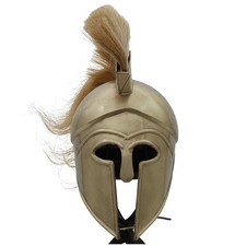Casco de armadura enchapado en latón histórico medieval griego espartano calibre 20 latón