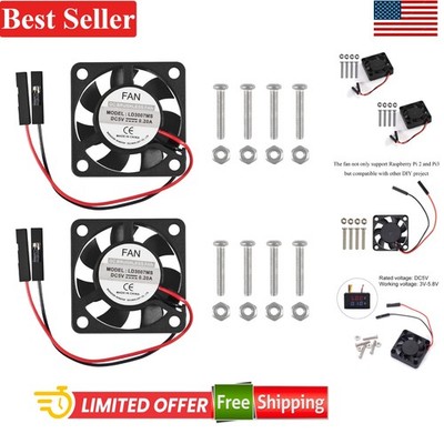 Raspberry Pi Fan 2 Pack 3.3V/5V Brushless Cooling Fan for Pi 4 3 2 Zero W wit...