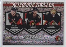 2023-24 MVP Alternate Threads Thomas Chabot Anton Forsberg Brady Tkachuk 0ot5