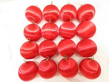 16 Red Satin Spun Silk Sheen Christmas Balls Ornaments Styrofoam 2.5" D5076