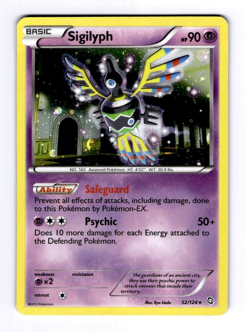 Sigilyph Dragons Exalted #52 (2012) Cosmos Holo LP Pokemon