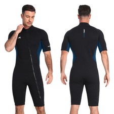 2mm Neoprene Shorty Wetsuit Mens with Front Zip, Diving Suits for Diving Snor...