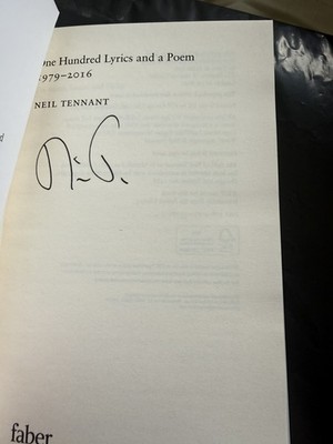 Neil Tennant Pet Shop Boys One Hundred Lyrics and a Poem Signed Book - Autograph