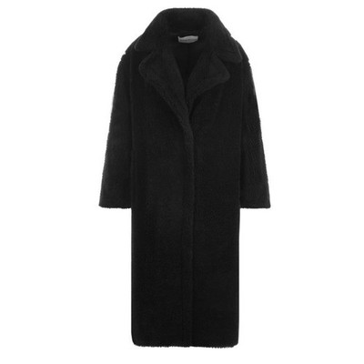 Stand Studio langer Teddymantel schwarz 61122 9040 89900 57551827