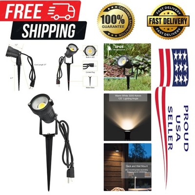 3000K Warm White LED Spotlight - Easy Plug-in Outdoor and Indoor Lighting