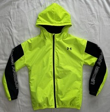 UNDER ARMOUR boys fleece lined hooded windbreaker jacket YLG