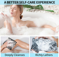 Exfoliating Washcloth Shower Towels, Premium Japanese Exfoliating Body Scrubb...