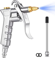Metal Air Blow Gun with Brass Adjustable Air Nozzle and Steel Extension 1/4 IN