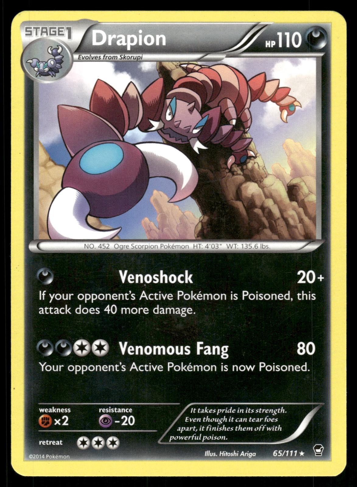Drapion 65/111 Rare Furious Fists Pokemon Moderately Played