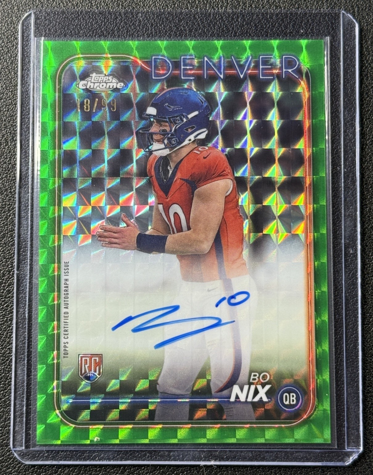 BO NIX 2024 TOPPS CHROME #RA-BNI ROOKIE GREEN GEOMETRIC REFRACTOR AUTO RC 18/99