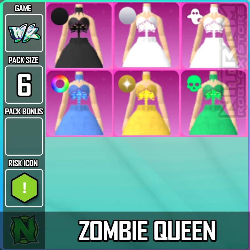 ZERO WEAPON AND ARMOR World Zero WZ - 6 PACK - ZOMBIE QUEEN DRESS
