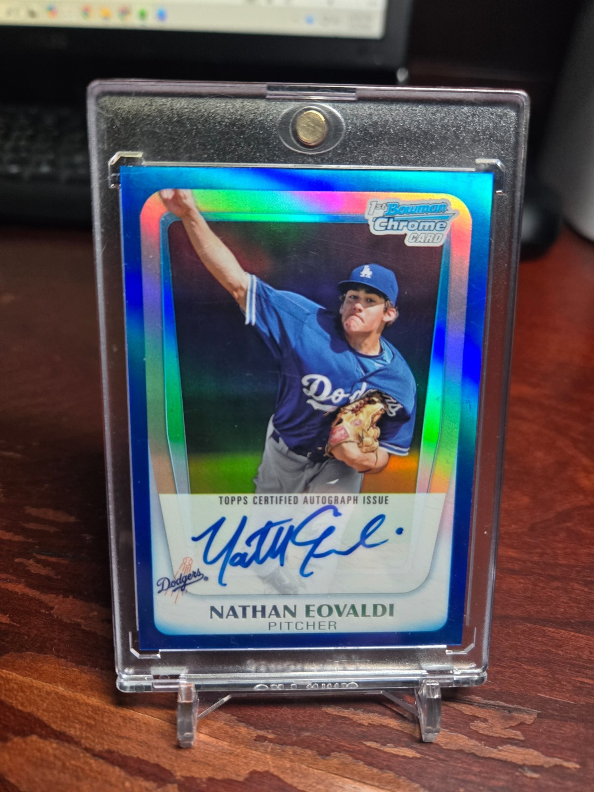 2011 Bowman Chrome Nathan Eovaldi RC #BCP165 Prospect Auto Blue Refractor #4/150