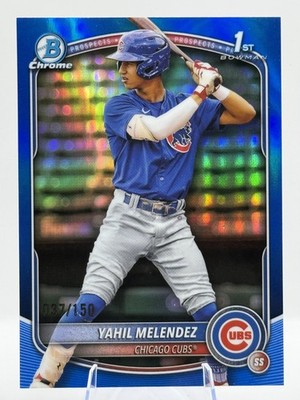 2025 Bowman Chrome Yahil Melendez Prospects Blue #/150 Cubs #BCP-222 1st Rookie