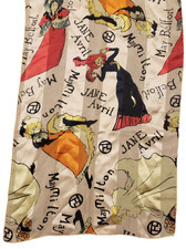 Brochier Soieries Toulouse Lautrec Silk Scarf Jane Avril Made IN France Gift