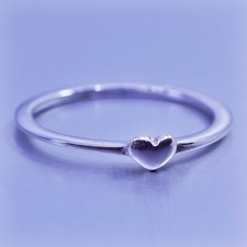 Size 8.25, southwestern Sterling 925 silver wedding ring heart stackable band