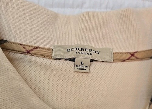 Camisa Polo Burberry Brit Para Hombre L Beige Cuadros Nova Tapeta Polo Manga Corta - Imagen 3 de 8