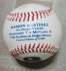 LOS ANGELES DODGERS Ramon Martinez Autographed MLB Baseball No-Hitter 7/14/95