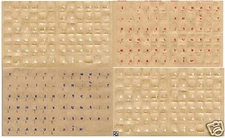 Russian Cyrillic Keyboard Stickers Red White Blue 3 Pcs