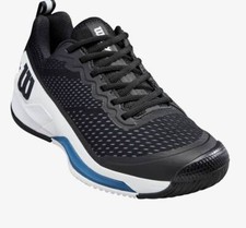 Wilson Scarpe da Tennis Uomo Rush Pro 4.5, All Court - Colore : Nero/Bianco/Blue