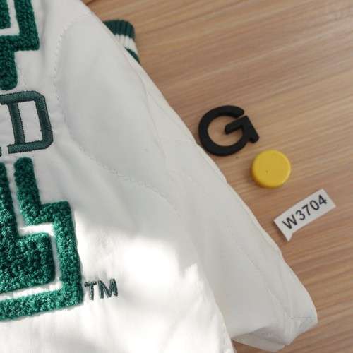 HARVARD University Jacket Girls 11-12 White Varsity Quilted Bomber Green School - Picture 16 of 16