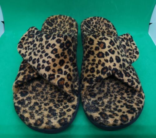 Vionic Relaxed TVW3001 Comfortable Leopard Print Soft Plush Brown Slippers Sz 11 - Picture 16 of 16