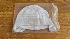 Babymütze für Neugeborene weiß/grau NEU/OV...